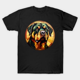 Stained Glass Rottweiler Dog T-Shirt